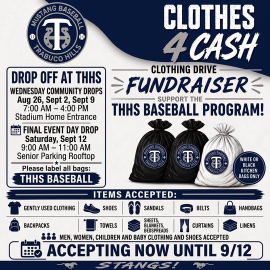 Clean out those closets for a great cause! 🧼👕 The Trabuco Hills High School Baseball Program is hosting our Clothes 4…